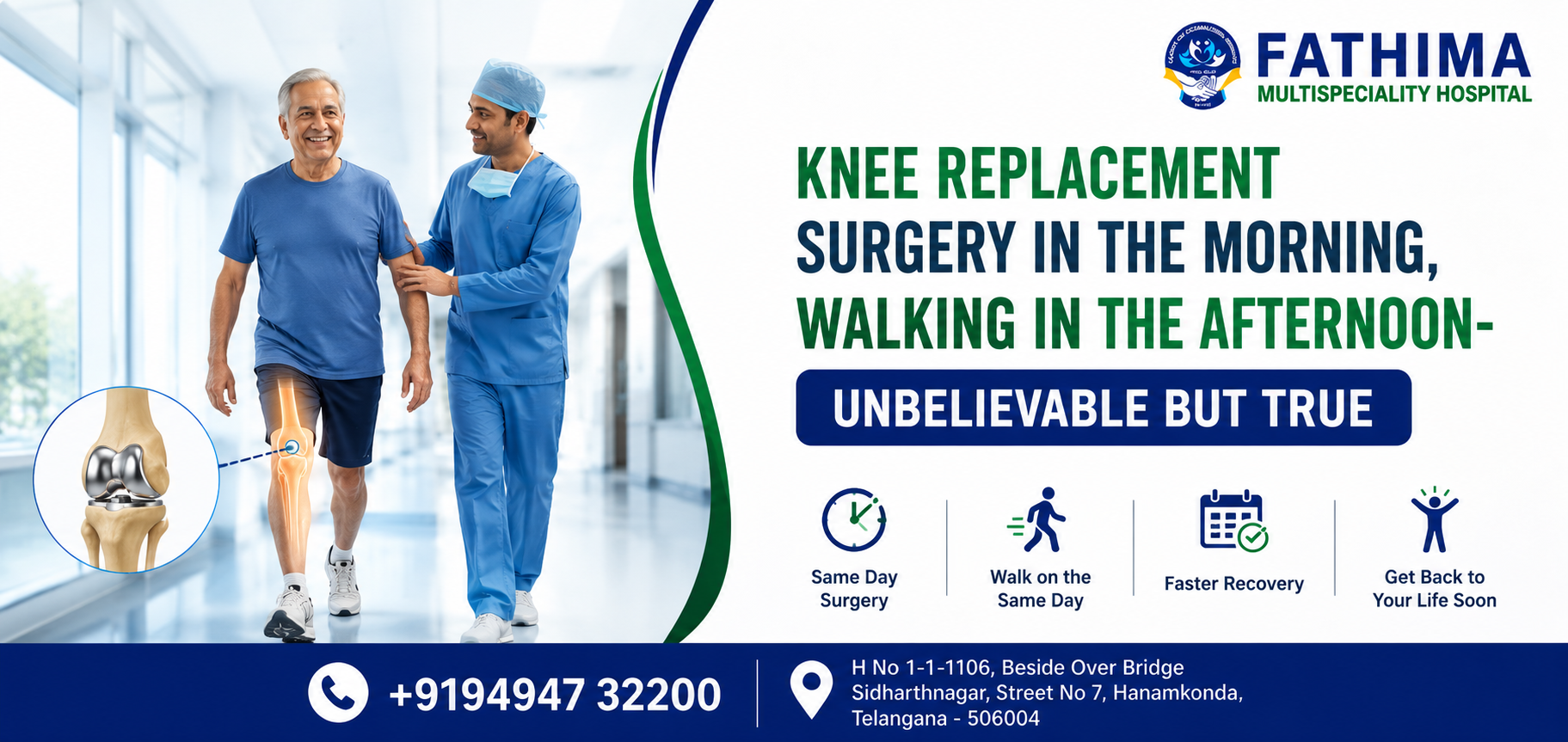 Knee replacement hospital in Warangal