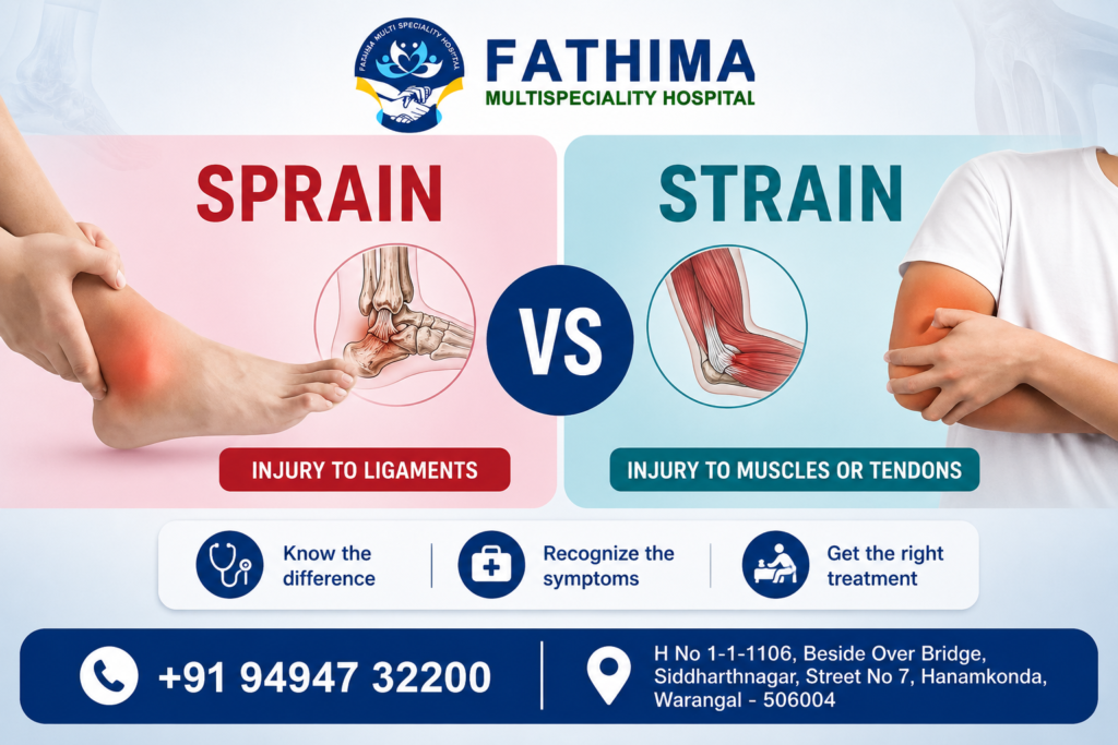 sprain vs strain